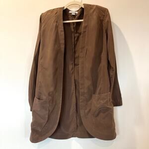 Vtg 90’s Ann Taylor Sz 6 100% silk open draped long blouse old money capsule